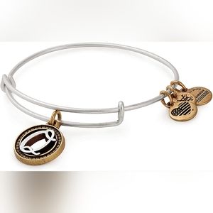 NWT, Alex and Ani Two Tone Initial Q Bangle Bracelet